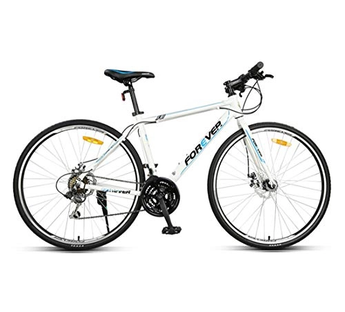 Comfort Bike : City Bike 21-Speed Bicycle With Mechanical Disc Brake For Unisex Adult, white