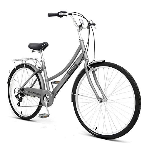 Comfort Bike : FXMJ Comfort Cruiser Bike, Hybrid Commuter Bicycle, 7-Speed Shimano Drivetrain, 26-Inch Wheels, Retro Light Bicycle with Foldable Basket