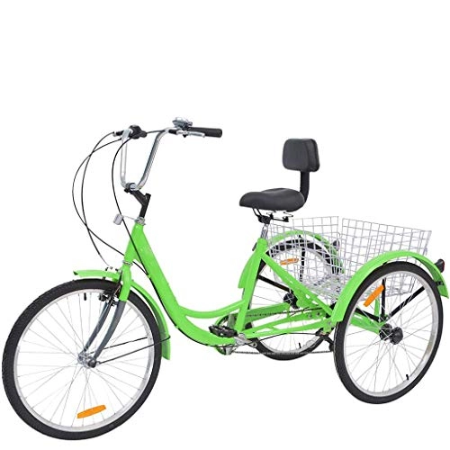 Comfort Bike : Gpzj Adult Tricycles 7 Speed, Adult Trikes 3 Wheel Bikes, Three-Wheeled Bicycles Cruise Trike with Shopping Basket for Recreation, Shopping, Exercise Men's Women's Bike