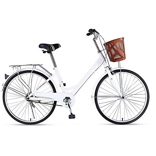 Comfort Bike : GUI-Mask SDZXCBicycle High Carbon Steel Frame City Single Speed Recreational Vehicle Commuter Car 24 Inch
