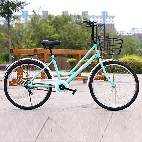 Comfort Bike : hj City Bikes, Super Lightweight Junior College Students Unisex Bicycle 24 / 26 Inch Adult Solid Non-Inflatable Tire Bike, D, 26inches