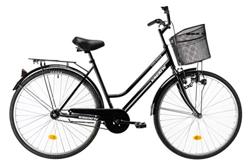 Comfort Bike : Kreativ City Women 28 Inch 50 cm Woman Coaster Brake Black