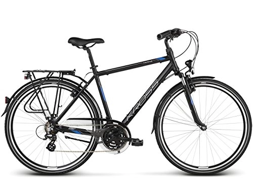 Comfort Bike : KROSS Trans 2.0 Bicycle 28 Inches Black Blue