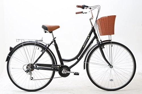 Comfort Bike : Sunrise Cycles Unisex's Spring Shimano 6 Speeds Ladies and Girls Dutch Style City Bike, Black 4, 700 C