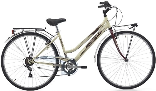Comfort Bike : Woman Bike Cicli Cinzi Country 28 Inch Shimano 6 Gears Cream Amaranth