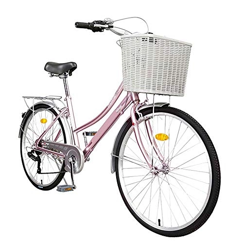 Comfort Bike : X City Bicycle Speed Men and Women Travel Commuter Bicycle Light Adult Models Riding Retro 7-Speed 24 Inch 26 Inch