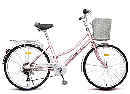Comfort Bike : ZJWD Commuter Retro Bicycle, Bicycle Aluminum Ladies Car Commuter Retro Car Men And Women City Car 26 Inch, A