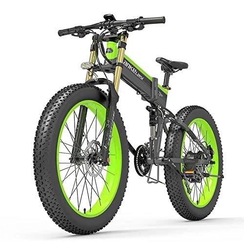 Electric Bike : (Ship from Birmingham) iRonsnow Lankeleisi Foldable Bicycle Electric Bike - 27 Speed Bicycle Sports Edition Ebike - Removable 48V 14.5Ah / 17.5Ah Lithium Battery E-Bike - Fat Tire 26" & HDB