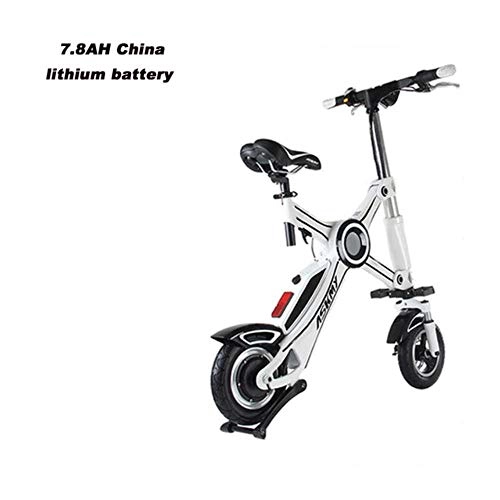 Electric Bike : 10-Inch Folding Electric Bicycle Aluminum Alloy Chainless Electric Bike Light And Fast Folding Ebike With Child Seat, 7.8Ah Single Seat, A