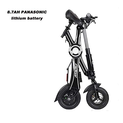 Electric Bike : 10-Inch Folding Electric Bicycle Aluminum Alloy Chainless Electric Bike Light And Fast Folding Ebike With Child Seat, 8.7Ah Single Seat, A