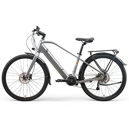Electric Bike : 180W E Bikes for Adults Electric 15.5 Mph 26-inch Electric Power-assisted Bicycle 10.5AH 36v Lithium Battery 9 Speed Gears Electric Bike for Men Women Travel (Color : 17inch Titanium)