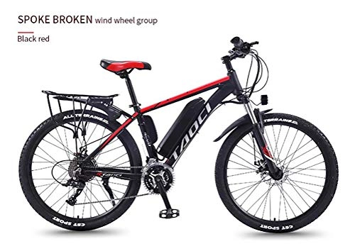 Electric Bike : 26'' Electric Mountain Bike, Magnesium Alloy Ebikes Bicycles All Terrain with Removable Large Capacity Lithium-Ion Battery (36V 10AH 350W), 21 Speed Gear And Three Working Modes, Red