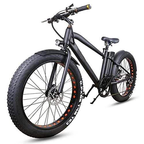 Electric Bike : 26" Fat Tire Electric Bicycle Beach Bike with 1000W Motor Lockable Suspension Fork, 6 Speed Gears Bicycle 48v17ah Lithium Battery Mens Women's Ebike (Size : 1000W 17AH)