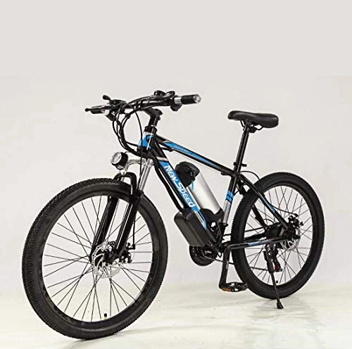 Electric Bike : 26 Inch Adult Mens Electric Mountain Bike, 48V Lithium Battery City Mountain Electric Bicycle, High-Carbon Steel Suspension E-Bikes, B
