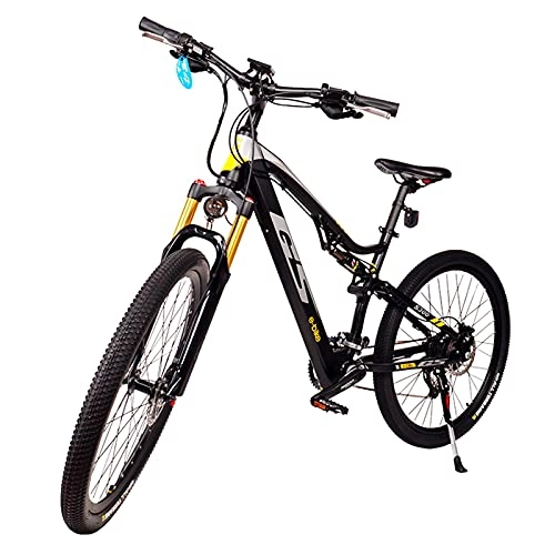 Electric Bike : 27.5 inch Adults Electric Bike 27 Speed Air Shock Mountain Ebike 250W 48V Hidden Li-ion Battery Electronic Bicycle for Mens Women's (Size : XS 9.6ah)