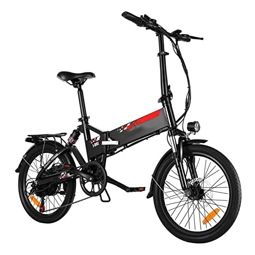 Electric Bike : 350W Folding Electric Bike 20" Electric Mountain Bike 7 Speed Gears Electric Bike for Adult with Detachable Lithium Battery 36V / 8Ah, Max Load 330lbs (Color : Black)