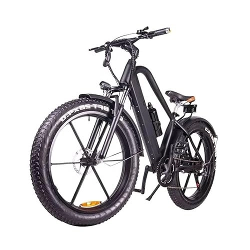 Electric Bike : 48V 10A Fat Tire Electric Bike 26" 4.0 inch Electric Mountain Bike for Adults with 6 Speeds Fat Bikes Black