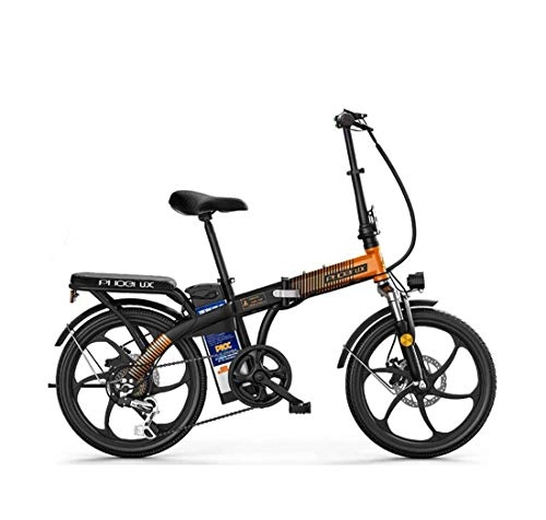 Electric Bike : Adult Foldable Mountain Electric Bike, 48V Lithium Battery, High-Carbon Steel 7 Speed Electric Bicycle 20 Inch Magnesium Alloy Wheels, D, 150KM