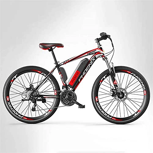 Electric Bike : Adult Mens Mountain Electric Bike, 250W Electric Bikes, 27 speed Off-Road Electric Bicycle, 36V Lithium Battery, 26 Inch Wheels (Color : A, Size : 10AH)