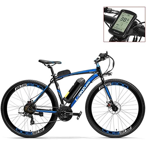 Electric Bike : Adult Mountain E-bike 700C Pedal Assist Electric Bike36V 20Ah Battery 300W Motor Aluminium Alloy Airfoil-shaped Frame Both Disc Brake 20-35km / h Road Bicycle ( Color : Blue-LCD , Size : Standard )