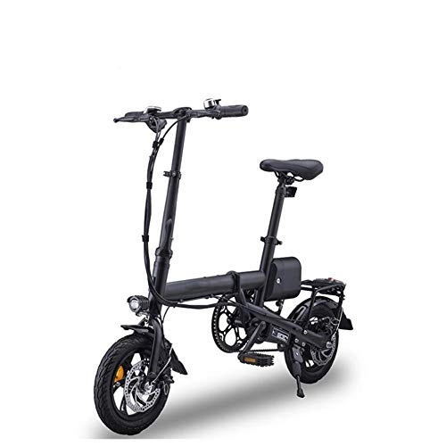 Electric Bike : AYHa Folding Electric Bike for Adults, Dual Disc Brakes 12 inch Mini City Commute Ebike 36V Removable Battery Aluminum Alloy Frame