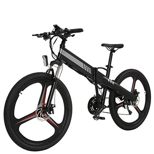 Electric Bike : AYHa Mountain Off-Road Electric Bike, 27 Speed 400W Motor Aluminum Alloy Frame 26 inch Adults Folding Travel E-Bike Hydraulic Disc Brake 48V Lithium Battery