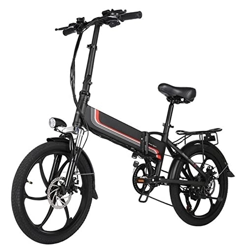 Electric Bike : Bicycles for Adults Bike Tire Electric Bicycle Beach Bike Booster Bike inch Lithium Battery Folding Mens;s ebike (Color : Black)