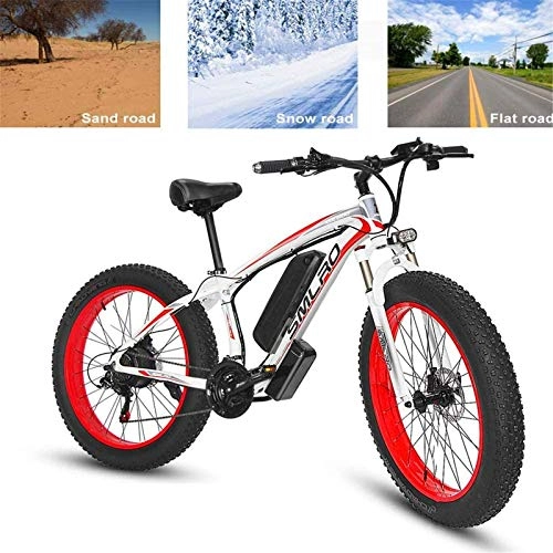 Electric Bike : Bike, Electric Bike Adults Electric Mountain Bike 26In Power Assist Commuter Bicycle, 500W 48V 15AH Lithium Battery Aluminum Alloy Mountain Cycling Bicycle, Professional 27 Speed Gears Disc Brak