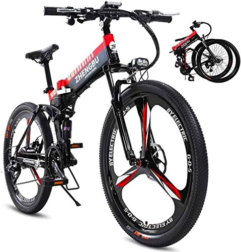 Electric Bike : Bike, Electric Mountain Bike for Adults, 400W Aluminum Alloy Ebike with 48V 10AH Lithium-Ion Battery 27 Speed Gear Commute / Offroad Electric Bicycle for Men Women (Color : Red 2) ( Color : Red 2 )