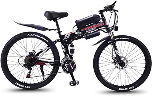 Electric Bike : Bike, Fast Electric Bikes for Adults Folding Electric Mountain Bike, 350W Snow Bikes, Removable 36V 8AH Lithium-Ion Battery for, Adult Premium Full Suspension 26 Inch Electric Bicycle ( Color : Black )