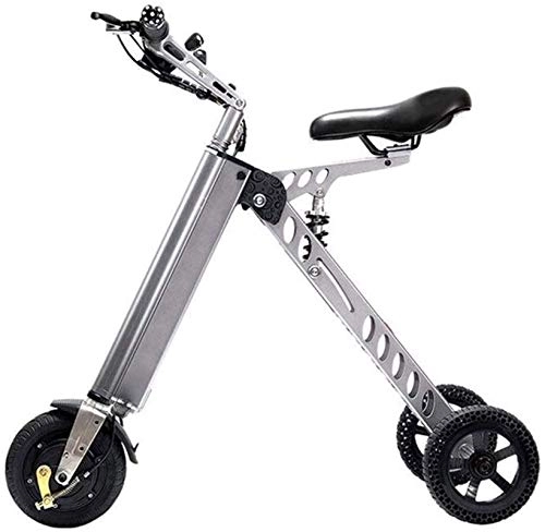 Electric Bike : Bike, Fast Electric Bikes for Adults Portable Small Electric Adult Bike Folding Electric Bike Scooter Small Mini Electric Tricycle Female Battery Bike Weight 14KG with 3 Gears Speed Limit 6-12-2