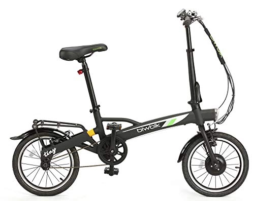 Electric Bike : BIWBIK Tiny Folding Electric Bike - Weight 12 kg, Black