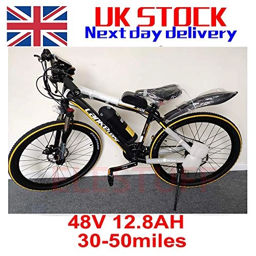 Electric Bike : Black / Yellow 48V12.8AH 500W Electric Bike 26 '' Ebike 27 Speed for adult