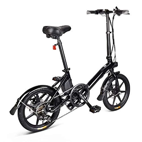 Electric Bike : BONHEUR 14 Inch Folding Electric Bicycle, Foldable Electric Bike, Electric Folding Bike Foldable Bicycle Safe Adjustable Portable for Cycling, 250W, 25Km / H Max Speed, 120Kg Payload (Color : Black)