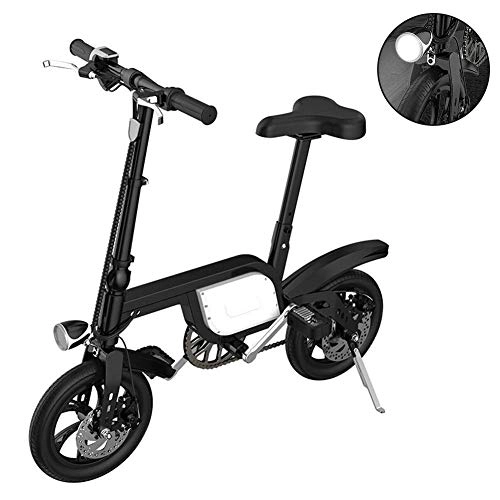 Electric Bike : BXZ Electric Foldable Bicycle 250W 36V6Ah Power Travel Electric Car, Led Bike Light, 3 Riding Modes, White