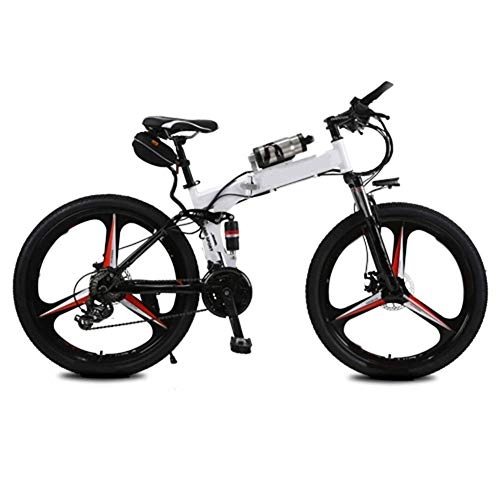 Electric Bike : BXZ Electric Mountain Bike, 250W 26'' Electric Bicycle with Removable 36V 6.8 Ah Lithium-Ion Battery, 21 Speed Shifter, White
