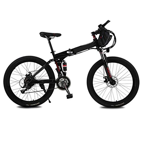 Electric Bike : BXZ Upgraded Electric Mountain Bike, 250W 26'' Electric Bicycle with Removable 36V 12 Ah Lithium-Ion Battery, 21 Speed Shifter, with a Bag, Black