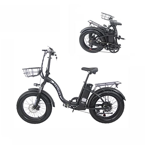 Electric Bike : BYINGWD Electric bicycle, 20 * 4'' electric mountain bike with 48V 18Ah removable lithium-ion battery, 7-speed electric bicycle, electric bicycle with three riding modes(Color:KF9)