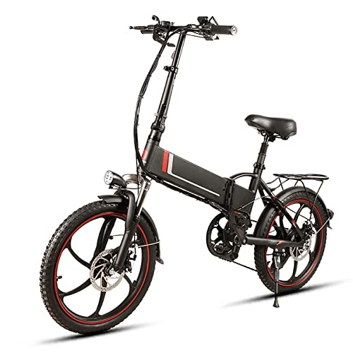Electric Bike : bzguld Electric bike Electric Bike Foldable 350W Motor 48V 10.4Ah 20 Inch Folding Electric Bike Power Assist Mountain Road Electric Bicycle (Color : Black)