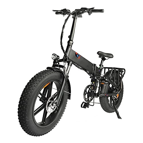 Electric Bike : bzguld Electric bike Electric Bike Foldable for Adults 20 * 4.0 Fat Tire Electric Bike 48V 12.8Ah Electric Bicycle 750W Mountain Ebike Snow / 8 Speed 45km / H (Color : Black)