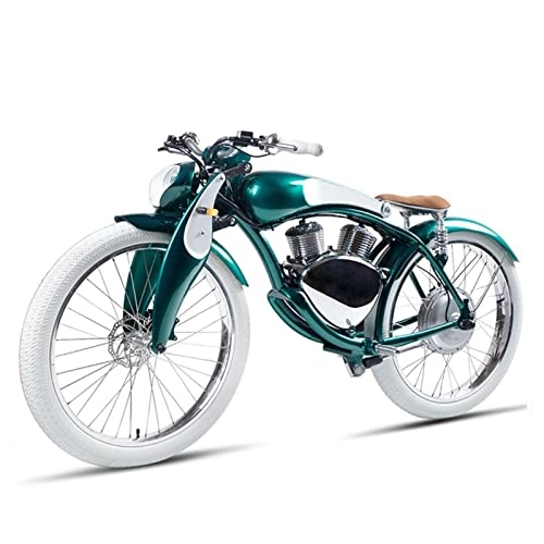 Electric Bike : bzguld Electric bike Electric Motorcycle 31 MPH Electric Mountain Motorcycle 26 inch Fat Tire Electric Bicycle Super E-Motor with 48V 11.6Ah Battery (Color : Green)