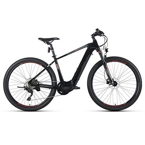 Electric Bike : bzguld Electric bike Electric Mountain Bikes for Adults 27.5'' Electric Bike 240W Ebike 15.5MPH with 36V12.8Ah Hidden Removable Lithium Battery Moped Bicycle (Color : Black red)