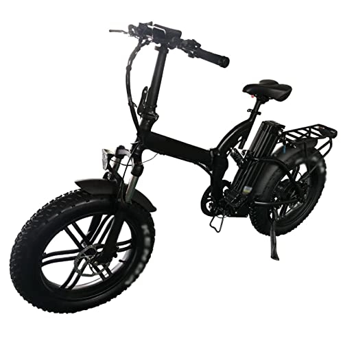 Electric Bike : bzguld Electric bike Folding Electric Bikes for Adults 20 inch 500W 4.0 Fat Tire Electric Bicycle Folding 48V 15Ah Lithium Battery Ebike (Color : With battery 15.6Ah)