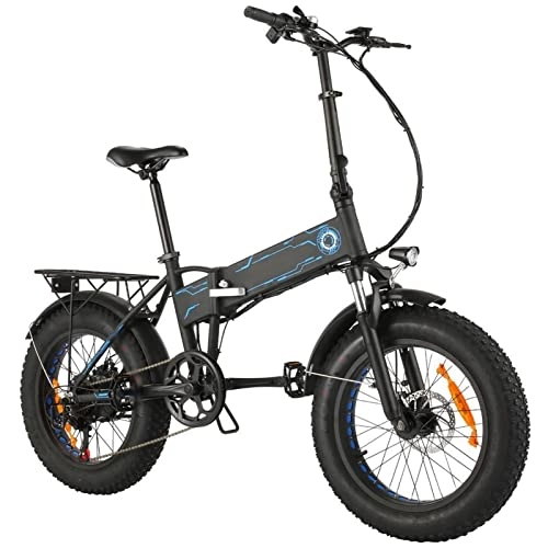 Electric Bike : bzguld Electric bike Folding Electric Bikes for Adults 500W Foldable Electric Bike 20 Inch Fat Tire 36v 12.5ah Lithium Battery with Led Headlight Mens Electric Bicycle 15 Mph