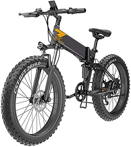 Electric Bike : CASTOR Electric Bike 400W 26 Inch Fat Tire Electric Bicycle Mountain Beach Snow Bike for Adults, Folding Electric Mountain Bikes, EBike 7 Speed Lightweight Bicycle for Unisex