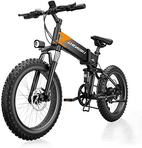 Electric Bike : CASTOR Electric Bike Adult 20 Inch Electric Mountain Bike, 48V Lithium Battery, HighStrength Aluminum Alloy Electric Snowfield Bicycle, 7 Speed