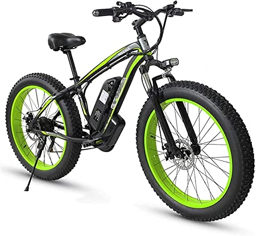 Electric Bike : CASTOR Electric Bike Adult Fat Tire Electric Mountain Bike, 26 Inch Wheels, Lightweight Aluminum Alloy Frame, Front Suspension, Dual Disc Brakes, Electric Trekking Bike for Touring