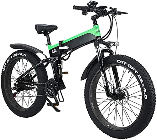 Electric Bike : CASTOR Electric Bike Adult Folding Electric Bikes, Hybrid Recumbent / Road Bikes, with Aluminum Alloy Frame, LCD Screen, Three Riding Mode, 7 Speed 26 Inch City Mountain Bicycle Booster
