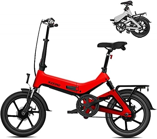 Electric Bike : CASTOR Electric Bike Bikes, Electric Bikes For Adults, 16" Lightweight Folding E Bike, 250W 36V 7.8Ah Removable Lithium Battery, City Bicycle Max Speed 25KM / H With 3 Riding Modes