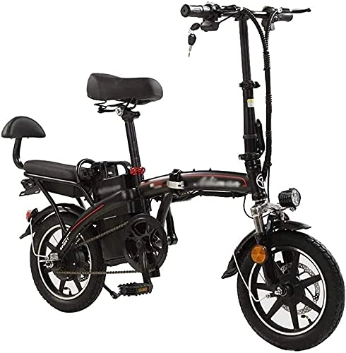 Electric Bike : CASTOR Electric Bike Bikes, Fast Electric Bikes for Adults 48v Electric Folding Bike for Men And Women, with 350W Motor, 14inch Electric Bike for Adults, Three Riding Modes